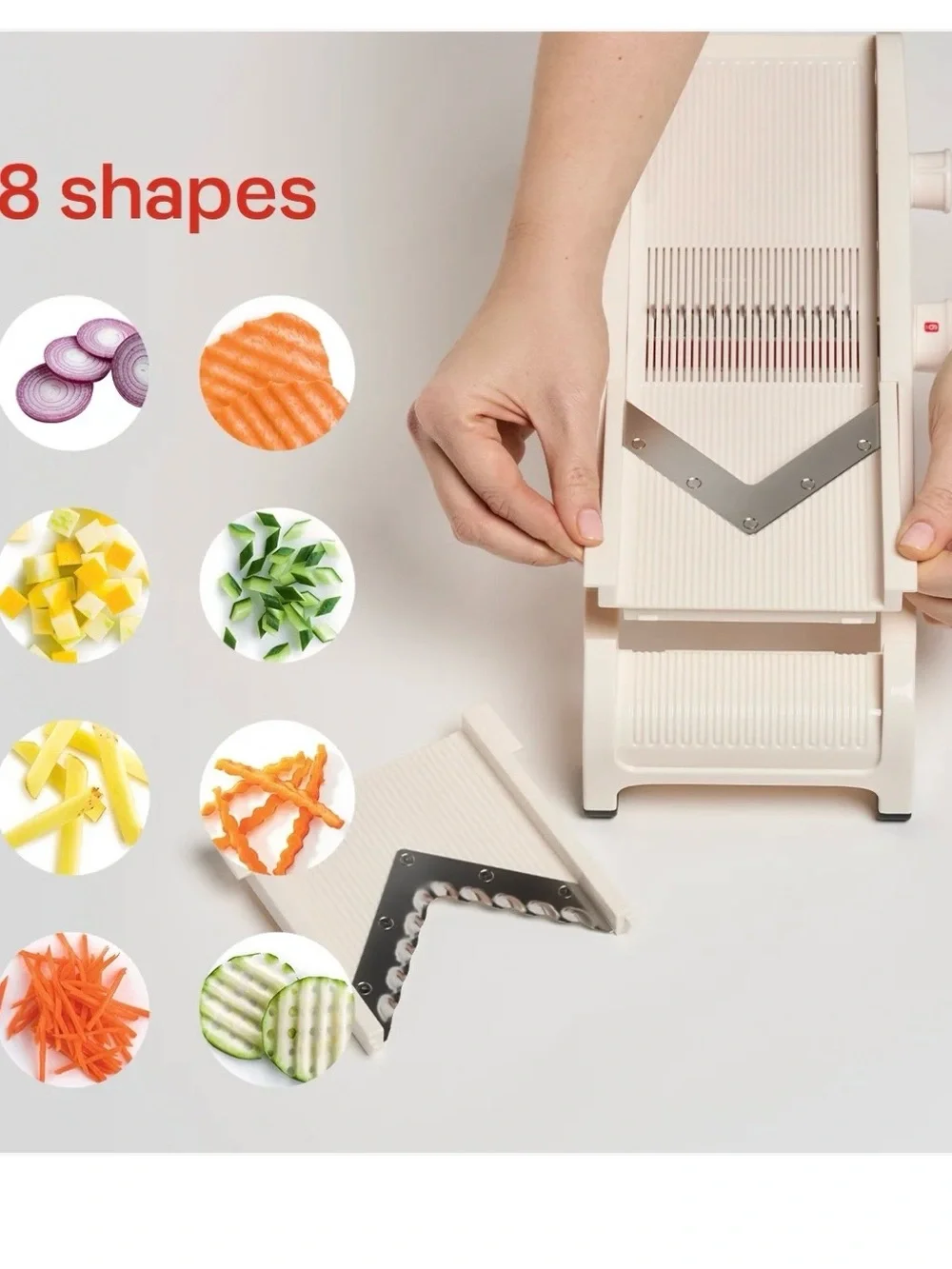 Tupperware Time Savers Mandoline - Cream/Red Accents